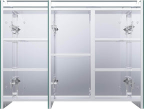 SONNI Spiegelschrank Bad mit Beleuchtung 80 x 60 cm, Edelstahl Medizinschrank IP44 Wasserciht, Spiegelleuchte mit Kaltweißem Licht und Wandschalter für Badezimmer - Sonni Sanitär GmbH