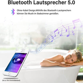 SONNI Badspiegel mit Beleuchtung und Uhr beschlagfrei LED Spiegel mit Bluetooth Spiegel mit Touch Badezimmerspiegel Kaltweiße IP44