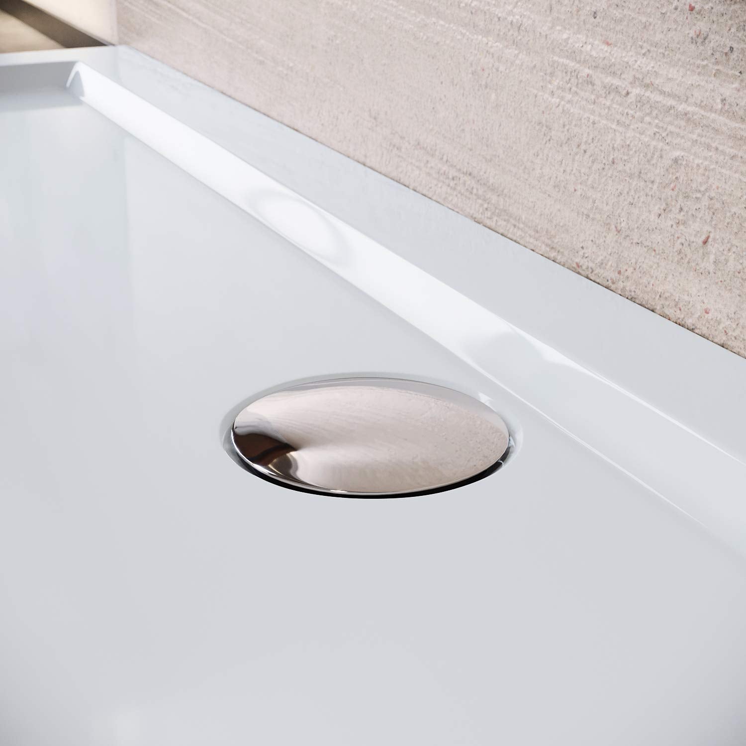 SONNI Quadratische Form Duschtasse - mit flachem Design,Rutschfeste Duschwanne aus ABS-Acryl-Paneel, inklusive Ablaufgarnitur