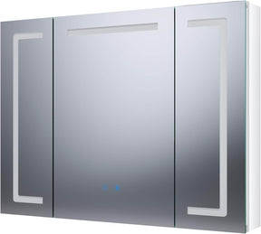 SONNI Spiegelschrank mit Beleuchtung 80x60 cm, 3 Türen LED Spiegelschrank Bad mit Anti-Beschlag, Steckdose, 3 Lichtfarben, Dimmbar, Aluminum, IP44 Wasserciht - Sonni Sanitär GmbH