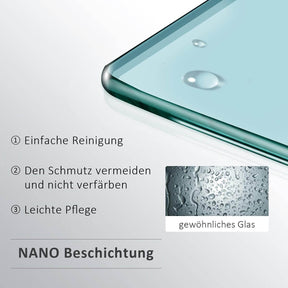 SONNI Duschwand für Badewanne NANO-GLAS Badewannenaufsatz 3-teilig faltbar 130x140 cm(BxH)