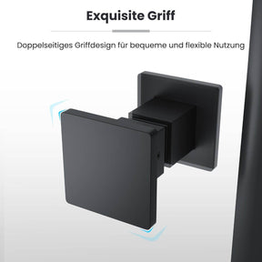 SONNI Duschtür 80/90/100x195CM Pendeltür Dusche Schwarzer 6mm gehärtetes Glas Wasserschutzleiste Magnetische Anziehung Doppelseitige Nanobeschichtung