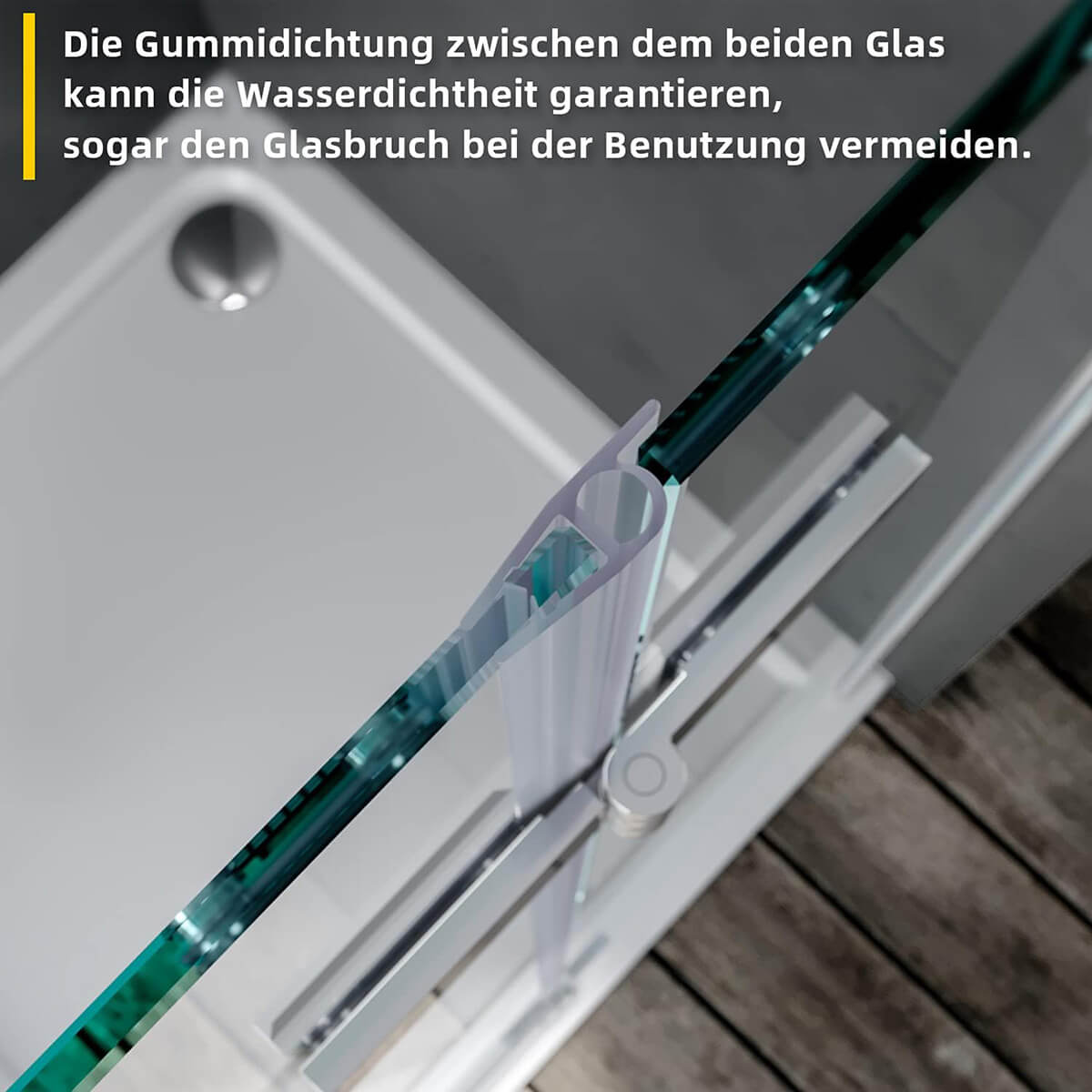 SONNI Duschkabine Eckeinstieg Scharniertür ESG Glastür 80-120cm Höhe 195cm Rechteckig