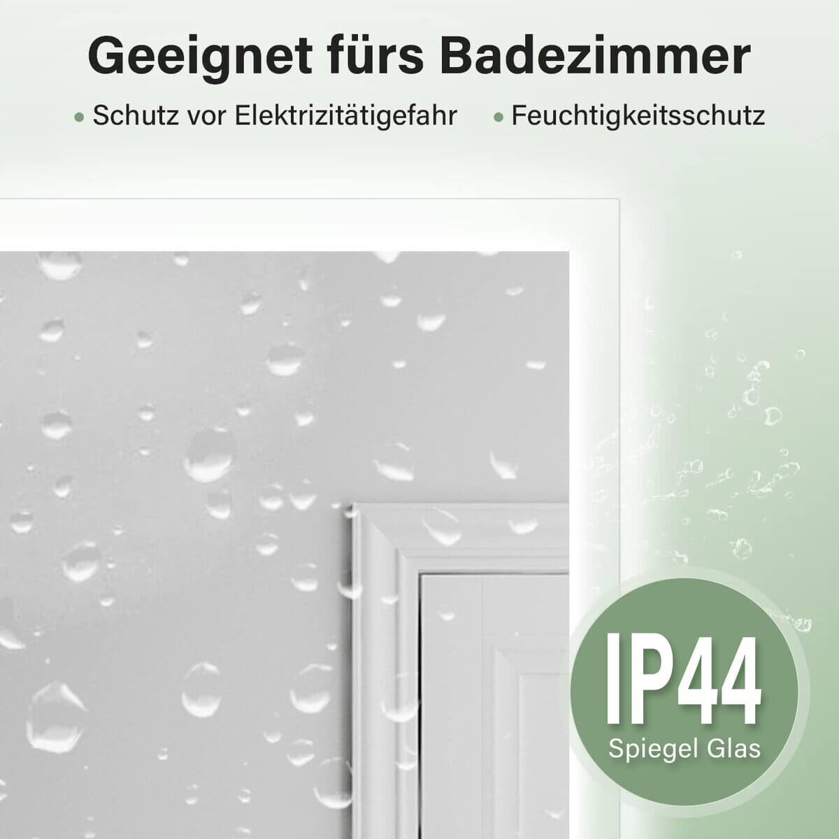 SONNI Badspiegel mit Beleuchtung und Uhr beschlagfrei LED Spiegel mit Bluetooth Spiegel mit Touch Badezimmerspiegel Kaltweiße IP44