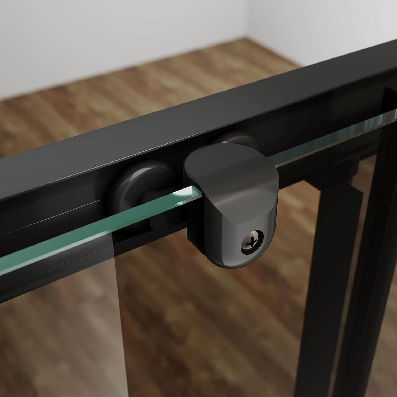 SONNI Duschkabine Duschschiebetür Matt-Schwarz + Grauglas, Verschiedene Größen 100/110/120 cm, ESG Getöntes Glas Dusche Nischentür, Glasschiebetür