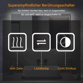 SONNI LED Badspiegel 80 x 60 cm Spiegel Bad mit Beleuchtung, 3 Farbe modi, Steckdose, 3X Lupe, Anti-Beschlag und Touch-Schalter Wandspiegel Kosmetikspiegel - Sonni Sanitär GmbH