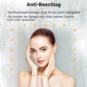 SONNI Badspiegel mit Beleuchtung Halbrund LED Spiegel mit Touch-Schalter und Dimmbar, Beschlagfrei, 3 einstellbare Lichtfarben, Badezimmerspiegel mit Beleuchtung IP44 - Sonni Sanitär GmbH