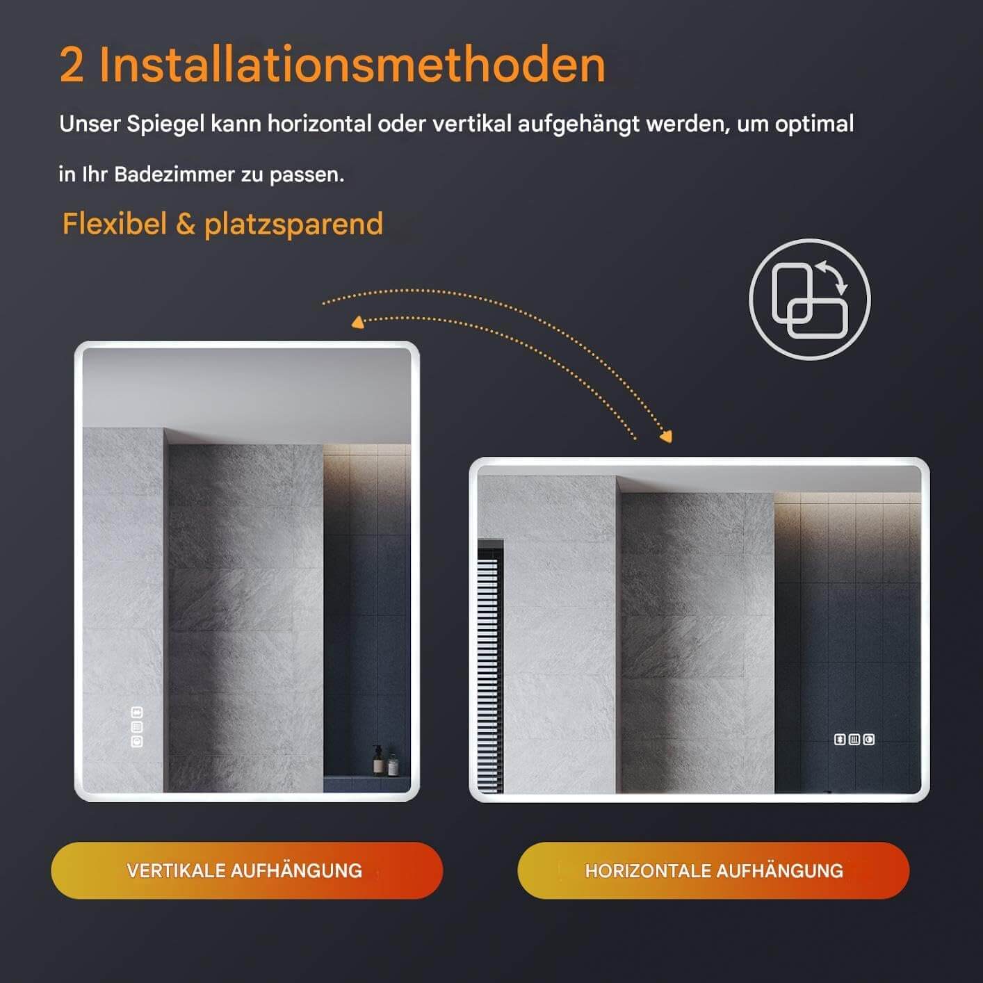 SONNI LED Badspiegel  Wandspiegel mit Beleuchtung(Weißes/Blaues/Violettes Licht), Steckdose und Bluetooth, Anti-Beschlag und Touch-Schalter Kosmetikspiegel Schminkspiegel - Sonni Sanitär GmbH