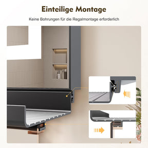 SONNI Badspiegel mit Beleuchtung 100x60cm +  Ablage, Touch Badezimmerspiegel 3 Lichtfarben, Anti-Beschlag & Gedächtnisfunktion