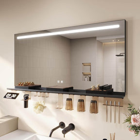 SONNI Badezimmerspiegel mit Beleuchtung 120x60 cm, LED Badspiegel mit Ablage, 3 einstellbare Lichtfarbe, Anti-Beschlag Wandspiegel mit Touchschalter