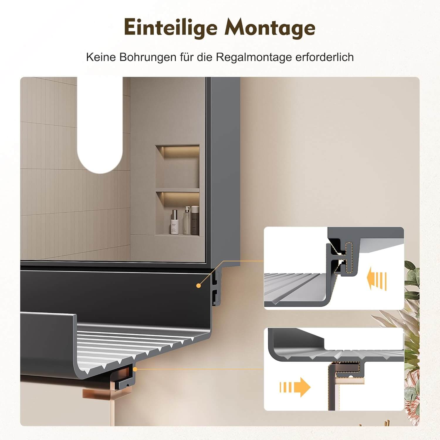 SONNI Badezimmerspiegel mit Beleuchtung 100x60 cm, LED Badspiegel mit Ablage, 3 einstellbare Lichtfarbe, Anti-Beschlag Wandspiegel mit Touchschalter