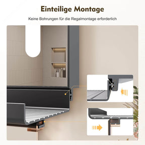 SONNI Badezimmerspiegel mit Beleuchtung 80x60 cm, LED Badspiegel mit Ablage, 3 einstellbare Lichtfarbe, Anti-Beschlag Wandspiegel mit Touchschalter