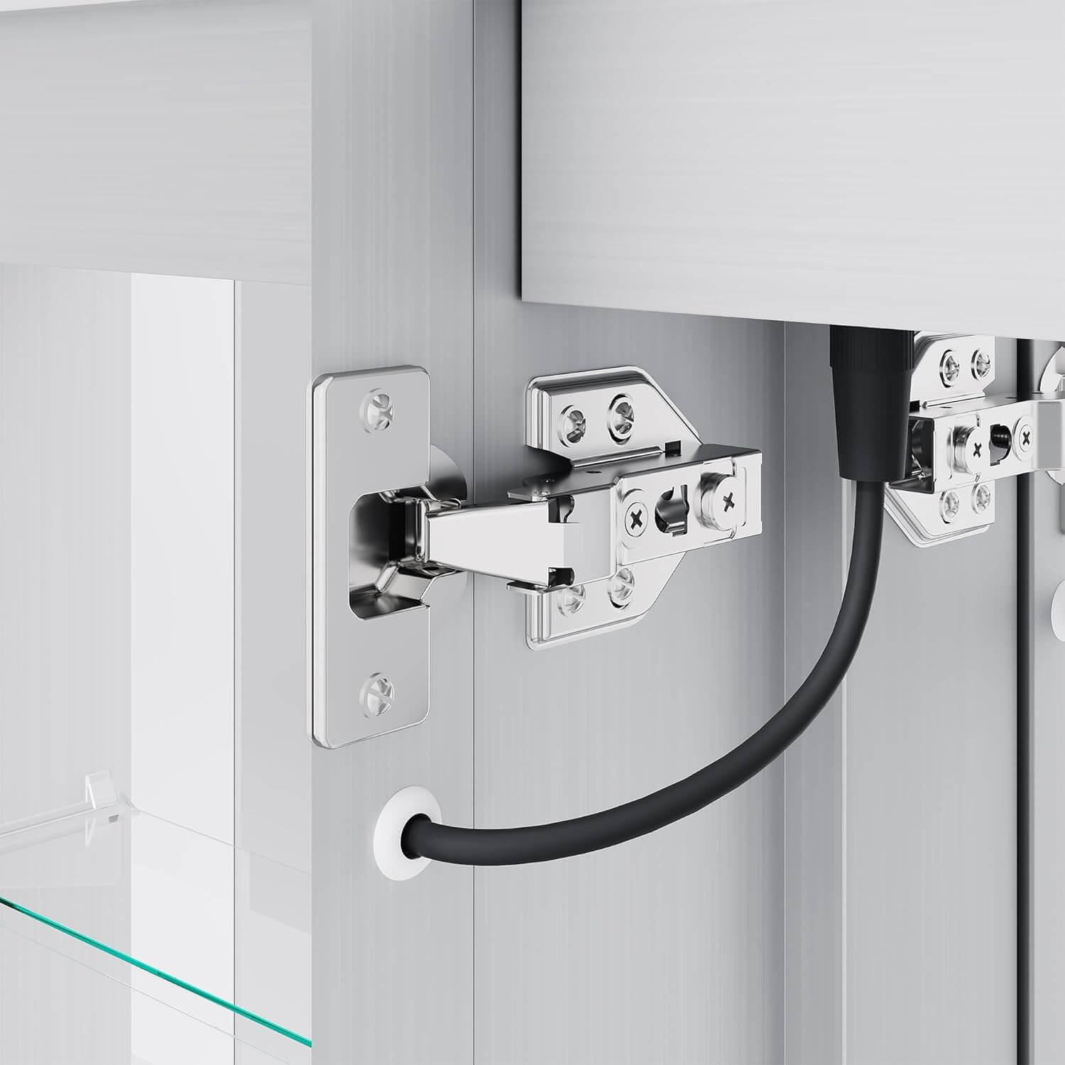 SONNI LED Spiegelschrank Bad mit Bluetooth 80x60 cm, 3 Türen Spiegelschrank mit Anti-Beschlag, Steckdose, 3 Lichtfarben, Dimmbar, Aluminum, IP44 Wasserciht - Sonni Sanitär GmbH