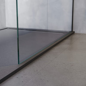 SONNI Duschwand Glas 90/ 100/120 x 200 Schwarz mit NANO Glas Sicherheitsfolie Duschtrennwand Glas Walk In Glaswand Dusche