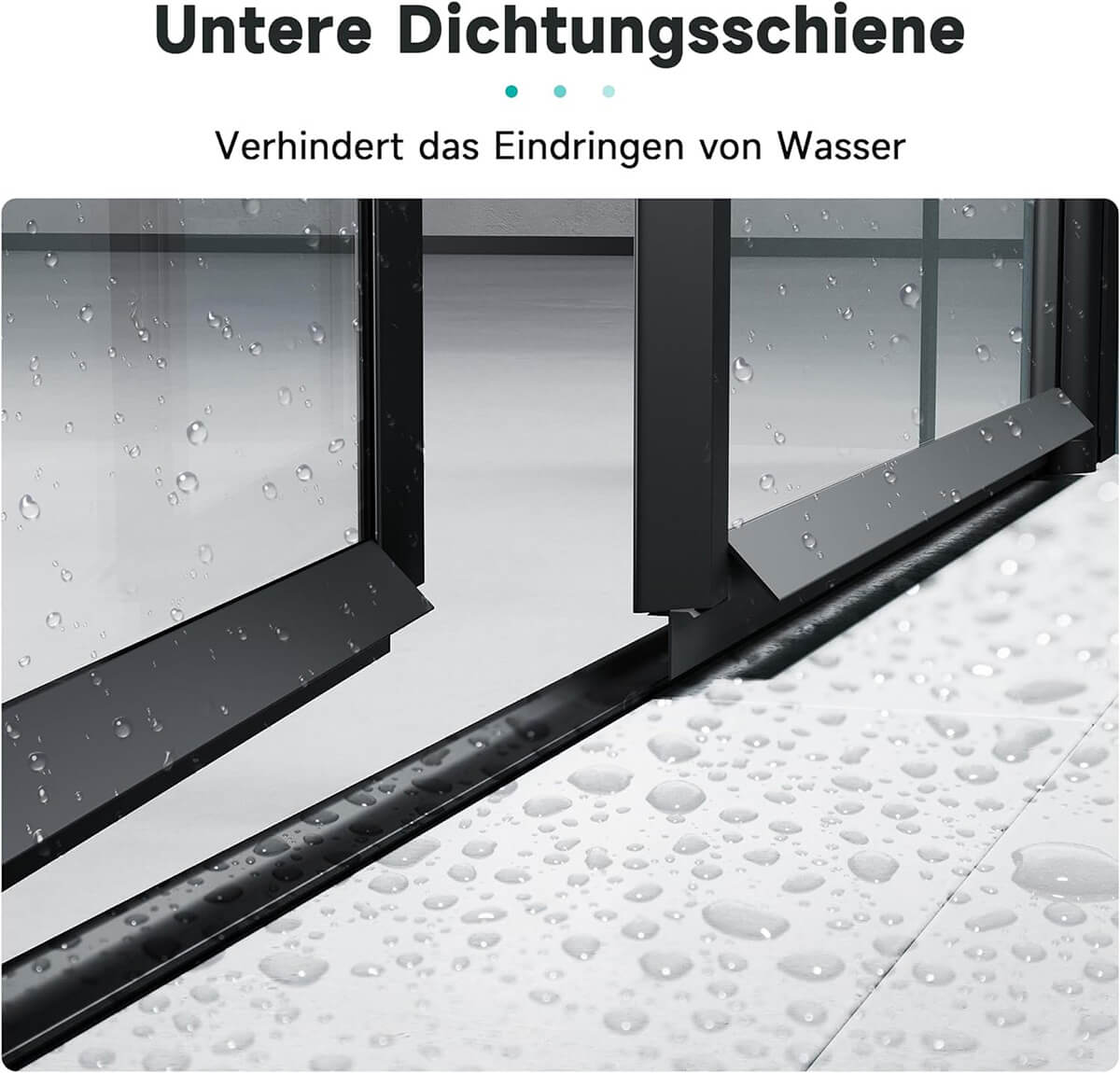 SONNI Duschtür 5mm gehärtetes Glas Doppelschiebetür Mattschwarzes Gitter Einseitige Nanobeschichtung Magnetische Dichtleiste