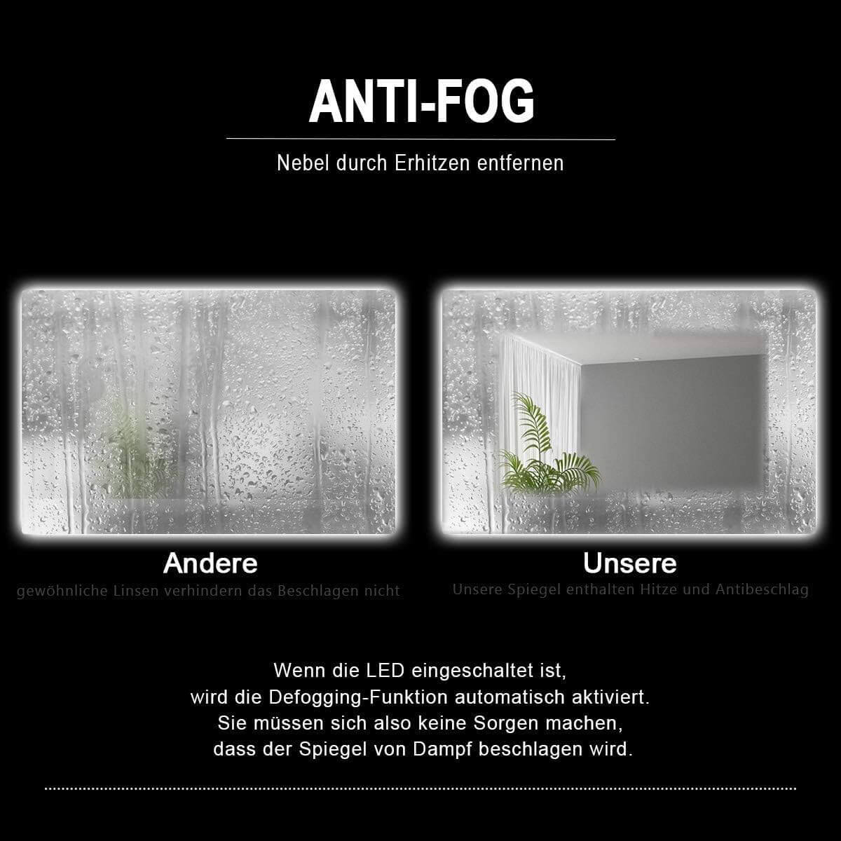 SONNI Badezimmer LED Spiegelschrank mit vollen LED-Lichtstreifen Kippschalter 50 x 70 x 13cm - Sonni Sanitär GmbH