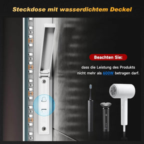 SONNI LED Spiegel  Oval Wandspiegel mit DREI Lichtarten, Antibeschlag, Steckdose und Touch-Schalter, Spiegel Bad mit Beleuchtung Dekorative Wandspiegel Horizontal oder vertikal aufgehängt - Sonni Sanitär GmbH