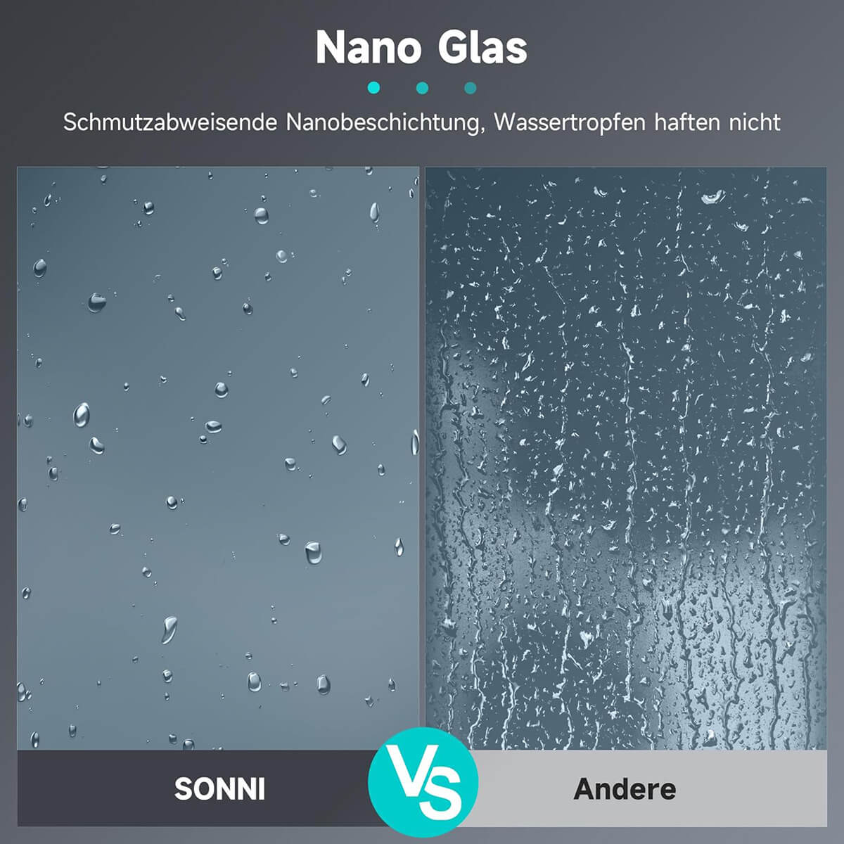 SONNI Walk In Dusche Duschabtrennung Duschwand Nano Milchglas(teilsatiniert) Glasstärke 8/10mm Breite 70-140cm