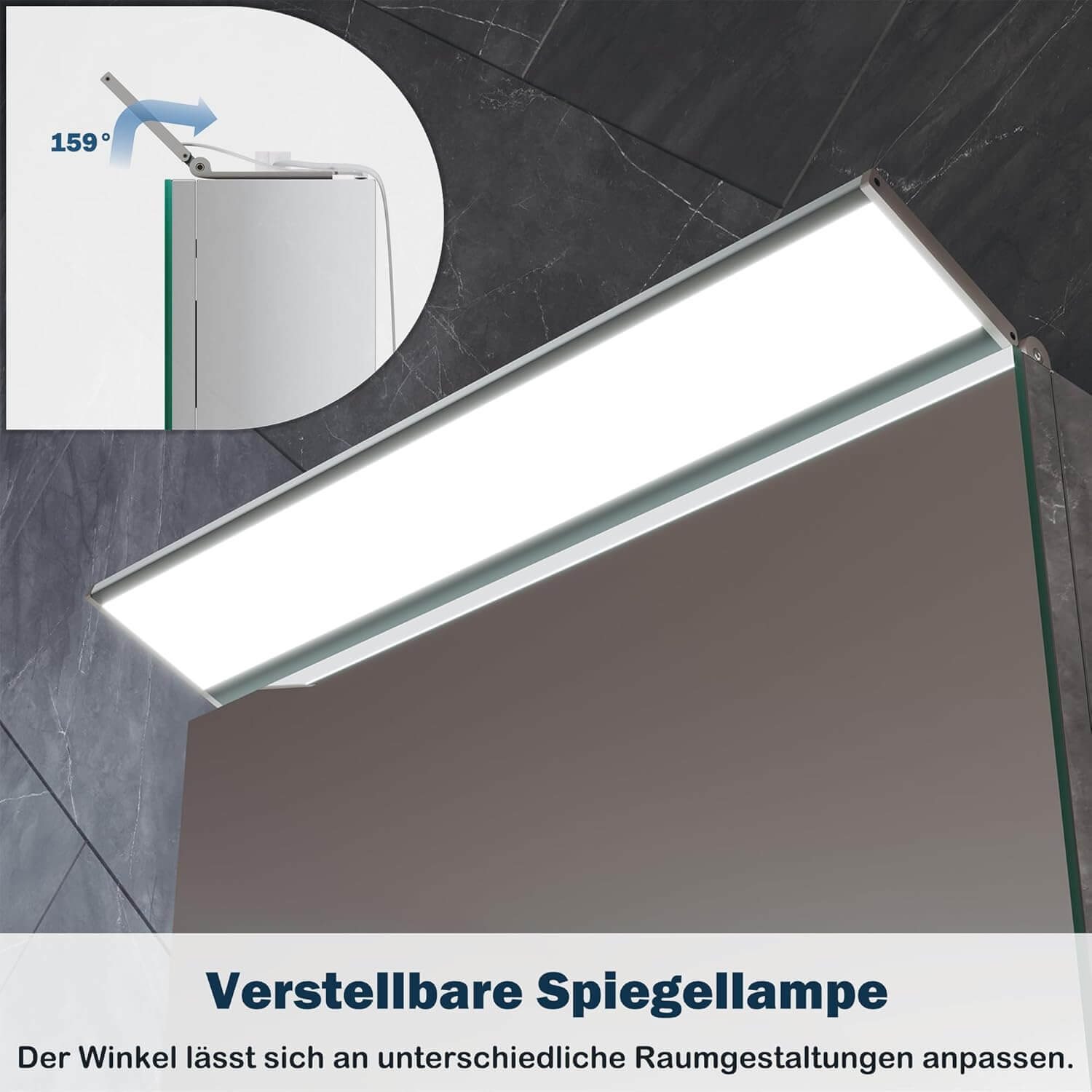 SONNI Spiegelschrank Bad mit Beleuchtung, Edelstahl Medizinschrank IP44 Wasserciht, Spiegelleuchte mit Kaltweißem Licht und Wandschalter für Badezimmer 36 x 52 cm - Sonni Sanitär GmbH