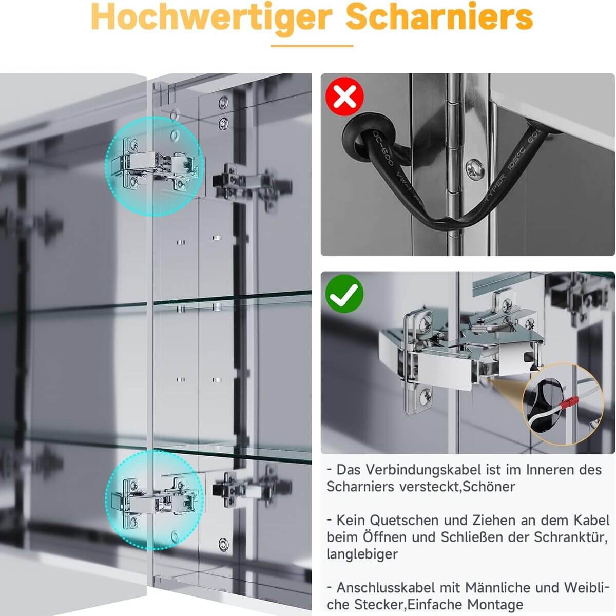 RFWR® Verlichte Spiegelkast voor de Badkamer met Touch-Schakelaar en RFWR® Verlichte Spiegelkast voor de Badkamer met Touch-Schakelaar en