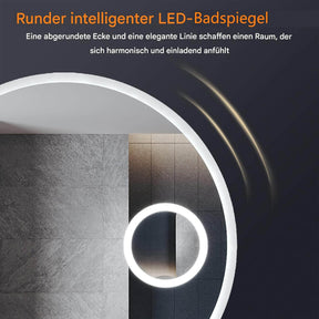 SONNI Badspiegel Runder mit Bluetooth Wandspiegel mit Beleuchtung, Spiegel Bad mit 3 einstellbare Farbtemperaturen und Anti-Beschlag, Kosmetikspiegel Rund - Sonni Sanitär GmbH