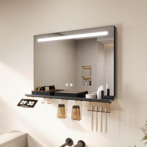 SONNI Badezimmerspiegel mit Beleuchtung 70x50 cm, LED Badspiegel mit Ablage, 3 einstellbare Lichtfarbe, Anti-Beschlag Wandspiegel mit Touchschalter