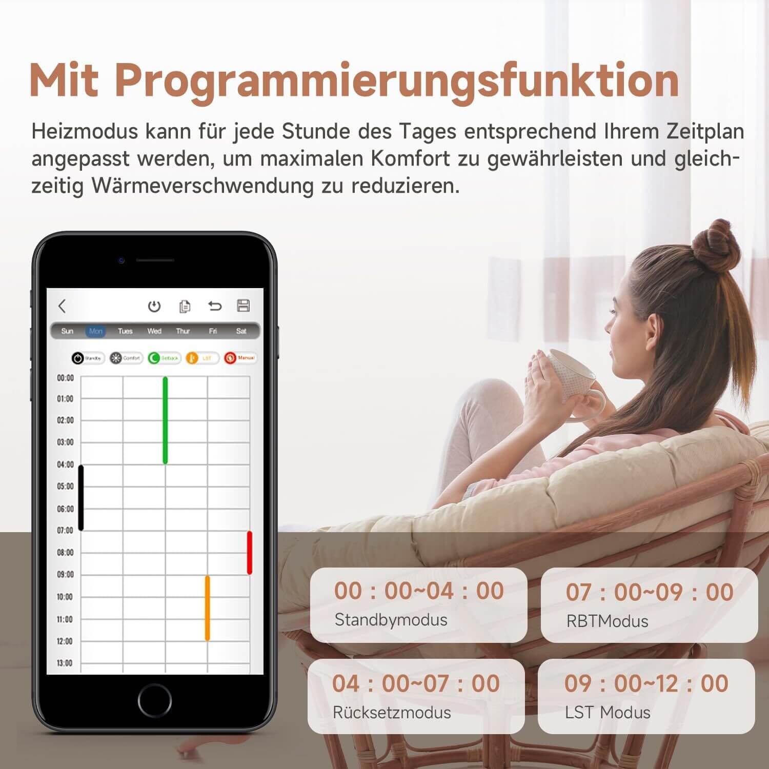 SONNI Smart WIFI elektrischer Heizstab Weiß mit Thermostat Intelleganter Temperaturregelstab für Badheizkörper APP-Steuerung - Sonni Sanitär GmbH