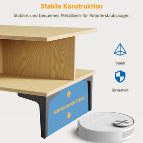 SONNI Couchtisch, Wohnzimmertisch, Kaffeetisch, mit 2 Schublade und 2 offener Fach, modern Holzmöbel für Wohnzimmer, Büro, Schlafzimmer, 100 x 55 x 40 cm, Holzfarbe, Platzsparend, Einfache Montag