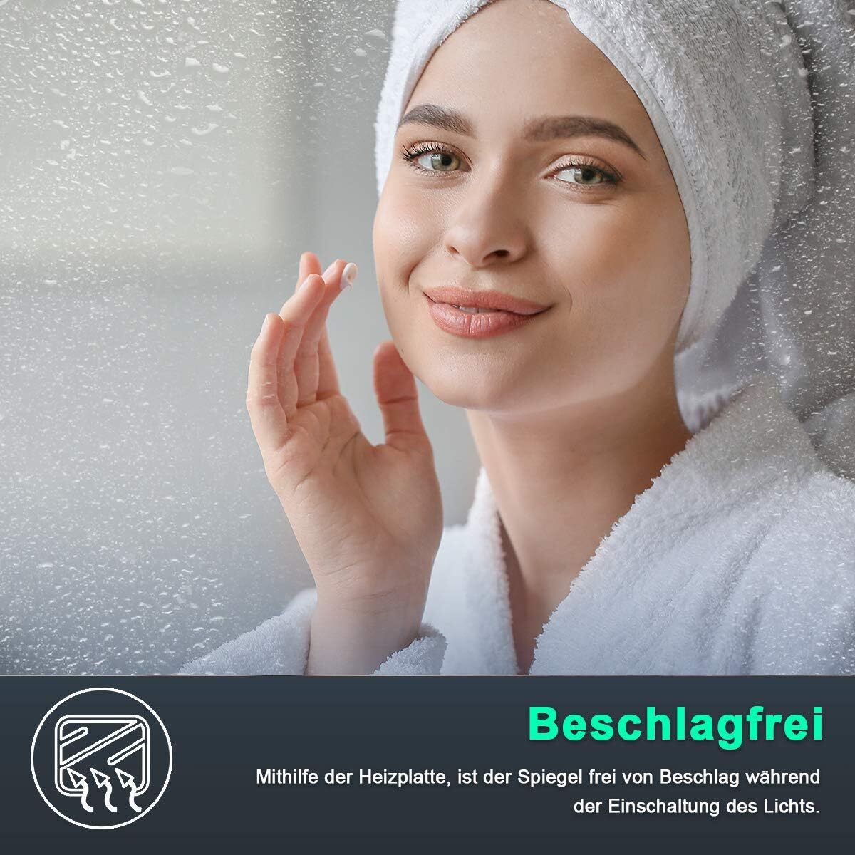 SONNI Badezimmer LED Spiegelschrank mit zwei LED-Lichtstreifen Kippschalter 50 x 70 x 13cm - Sonni Sanitär GmbH