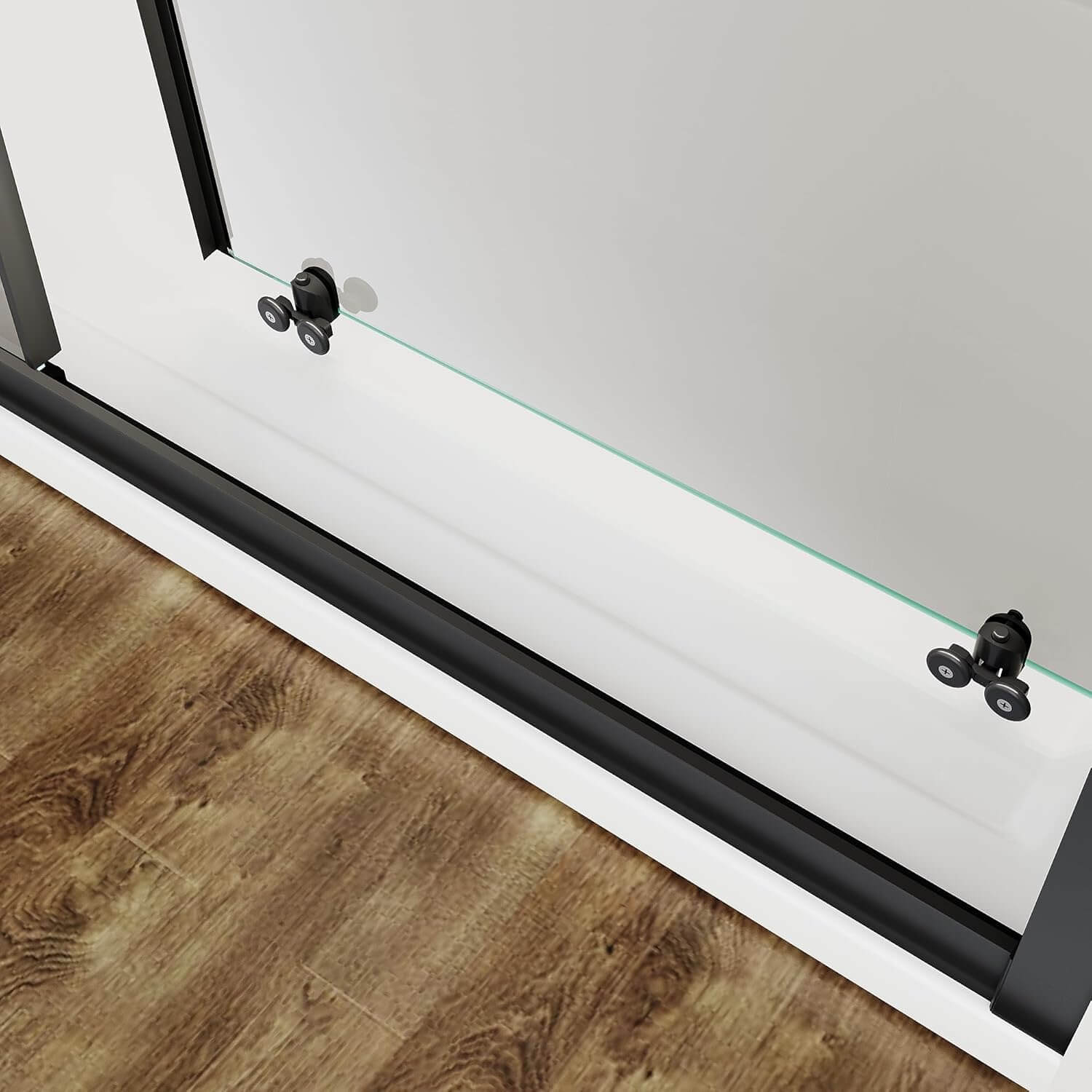 SONNI Duschkabine Duschschiebetür Matt-Schwarz, Verschiedene Größen 100/110/120 cm, ESG Klarglas Dusche Nischentür Einzelschiebetür, Glasschiebetür