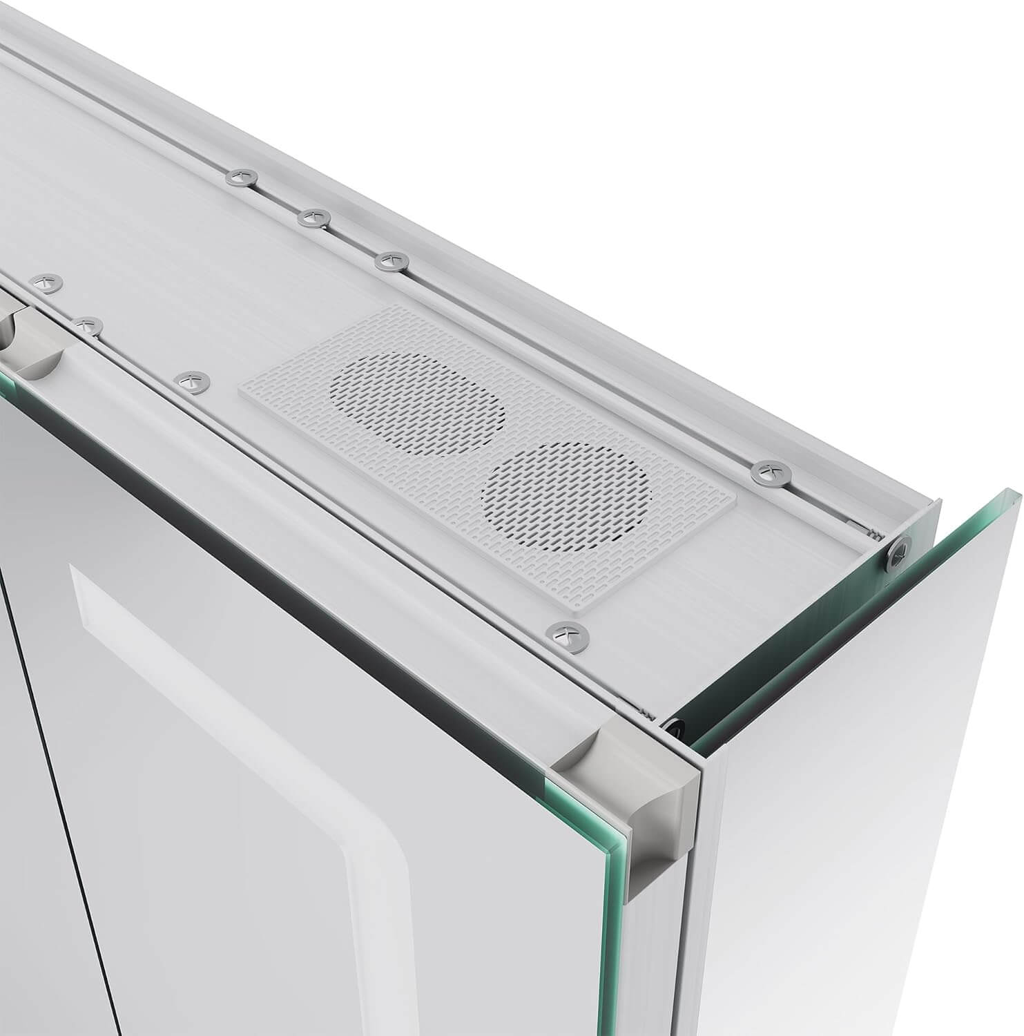 SONNI LED Spiegelschrank Bad mit Bluetooth 80x60 cm, 3 Türen Spiegelschrank mit Anti-Beschlag, Steckdose, 3 Lichtfarben, Dimmbar, Aluminum, IP44 Wasserciht - Sonni Sanitär GmbH