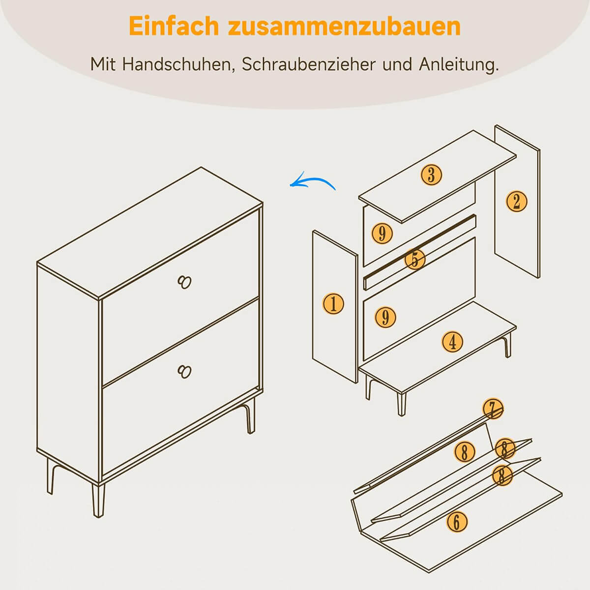 SONNI Schuhschrank, schmales Schuhregal, Schuhkipper, mit 2 Klappen für 24 Paar, Metallbeinen und verstellbarem Regal, Platzsparend, Staubdicht, für Eingangsbereich, Flur, 80x30x95cm, Eichenfarbe