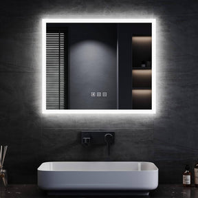 SONNI Badezimmer LED Spiegel Badspiegel mit Beleuchtung Sound Spiegel Bluetooth Touchschalter 60x50cm GTBM011