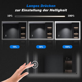 SONNI Badspiegel mit Beleuchtung Halbrund LED Spiegel mit Touch-Schalter und Dimmbar, Beschlagfrei, 3 einstellbare Lichtfarben, Badezimmerspiegel mit Beleuchtung IP44 - Sonni Sanitär GmbH