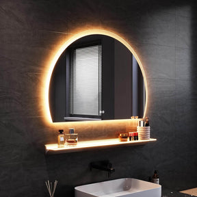 SONNI Badspiegel mit Beleuchtung Halbrund LED Spiegel mit Touch-Schalter und Dimmbar, Beschlagfrei, 3 einstellbare Lichtfarben, Badezimmerspiegel mit Beleuchtung IP44 - Sonni Sanitär GmbH