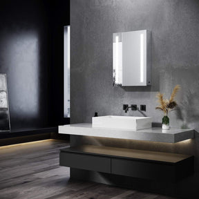 SONNI Badezimmer LED Spiegelschrank mit zwei LED-Lichtstreifen Kippschalter 50 x 70 x 13cm - Sonni Sanitär GmbH