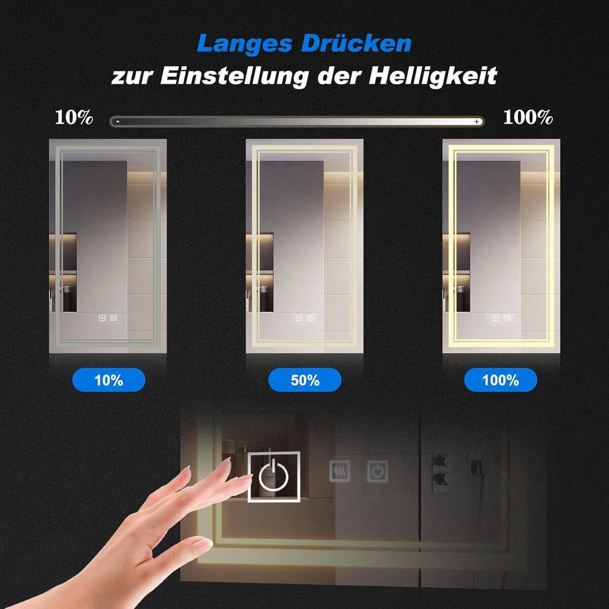 SONNI Badspiegelschrank mit Beleuchtung und Ablage, LED-Eckschrank mit Steckdose, Dimmbar, 3 Dimmbare Farben Nebelfreier Bad-Wandschrank, Mattschwarzer Medizinschrank - Sonni Sanitär GmbH