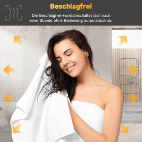 SONNI Badspiegel mit Beleuchtung 70x50cm + Ablage, Touch Badezimmerspiegel 3 Lichtfarben, Anti-Beschlag & Gedächtnisfunktion