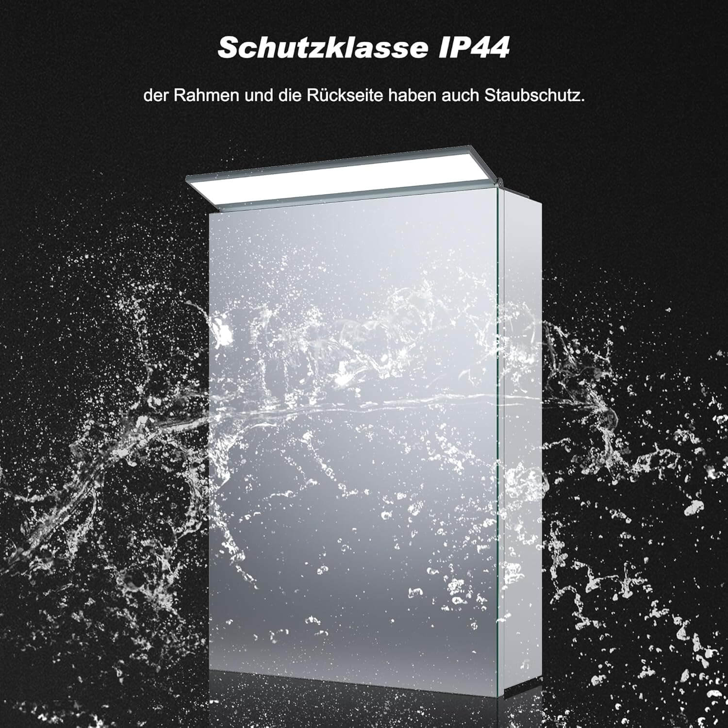 SONNI Spiegelschrank Bad mit Beleuchtung, Edelstahl Medizinschrank IP44 Wasserciht, Spiegelleuchte mit Kaltweißem Licht und Wandschalter für Badezimmer 36 x 52 cm - Sonni Sanitär GmbH