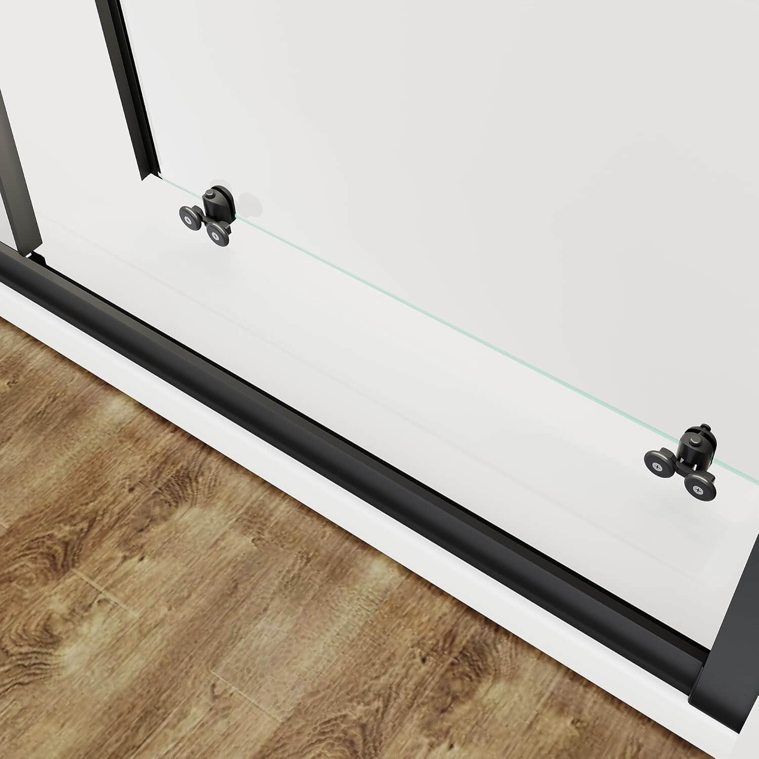SONNI Duschkabine Duschschiebetür Matt-Schwarz + Grauglas, Verschiedene Größen 100/110/120 cm, ESG Getöntes Glas Dusche Nischentür, Glasschiebetür