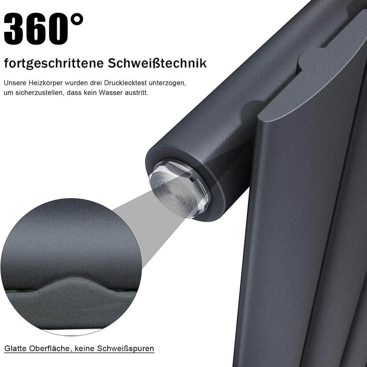 SONNI Flach Heizkörper Paneelheizkörper Wandheizung Mittelanschluss 1600*616mm Anthrazit ohne/mit Mutiblock - Sonni Sanitär GmbH
