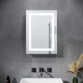SONNI Badezimmer LED Spiegelschrank mit vollen LED-Lichtstreifen Kippschalter 50 x 70 x 13cm - Sonni Sanitär GmbH