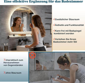 SONNI  LED Wandregale 50cm Glasboden Regal mit LED-Beleuchtung für Wohnzimmer, Bar, Eingang Lagerregal aus Aluminium und 8 mm abnehmbares Glas, 3 Farbe modi, sensorgesteuert - Sonni Sanitär GmbH