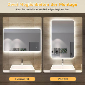 SONNI Badezimmer LED Spiegel Badspiegel mit Beleuchtung Touchschalter 100x60cm GTBM0816