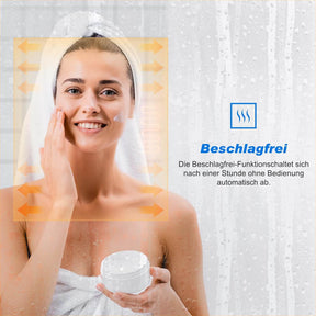 SONNI LED Spiegelschrank Bad mit 3-fache Vergrößerungsspiegel und Steckdose 65 x 60 cm, Aluminum Spiegelschrank mit Touch-Schalter, 3 Lichtfarben + Defogging, IP44 wasserciht - Sonni Sanitär GmbH