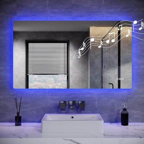 SONNI LED Badspiegel 80 x 60 cm Spiegel Bad mit Beleuchtung, 3 Farbe modi, Steckdose, 3X Lupe, Anti-Beschlag und Touch-Schalter Wandspiegel Kosmetikspiegel - Sonni Sanitär GmbH