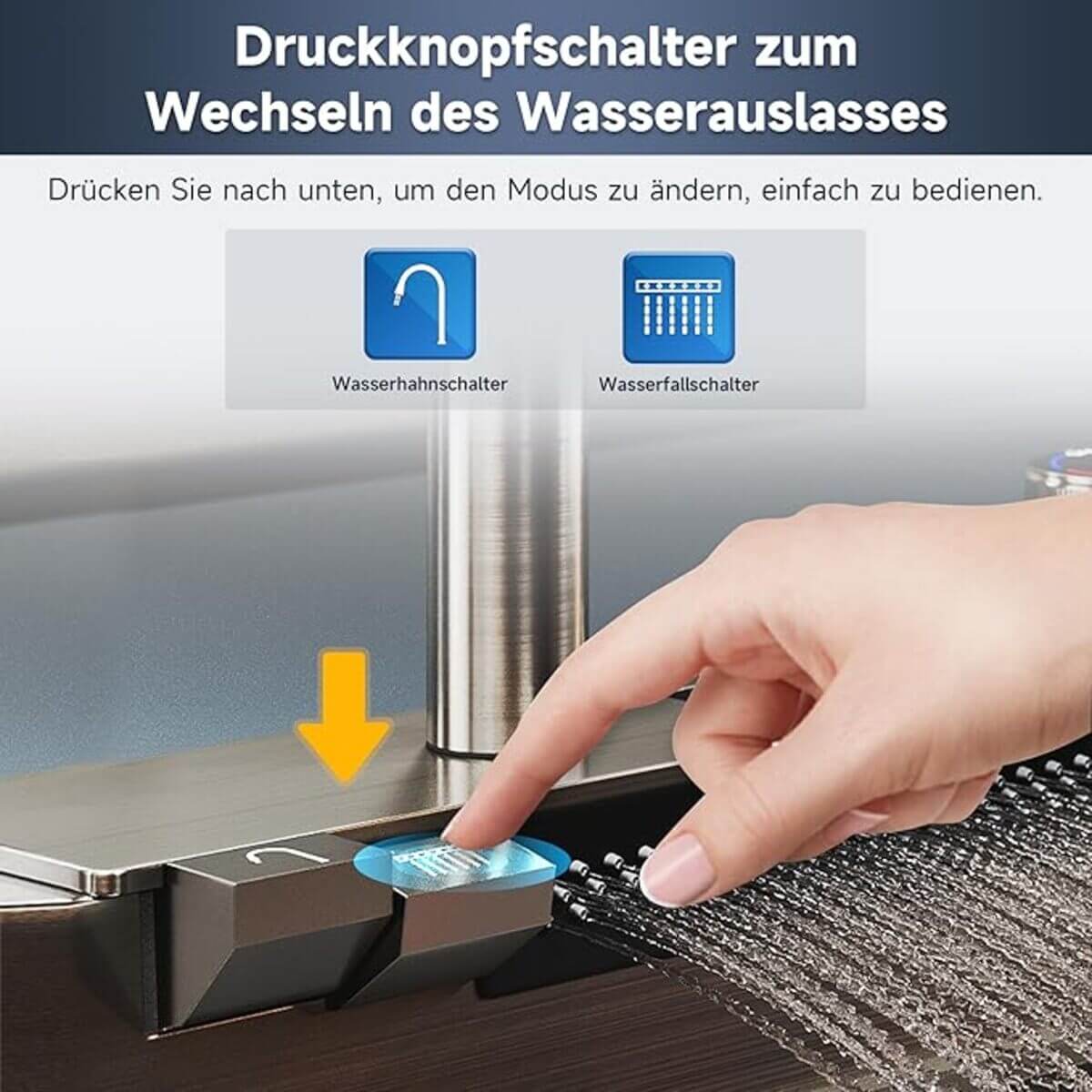 SONNI Spülbecken Einbauspüle Küchenspüle Waschbecken Küche Edelstahl 75/80 x 45 x 23 cm, Waterfall Spüle Küche Schwarz ohne/mit Temperaturanzeige und Abtropffläche - Sonni Sanitär GmbH