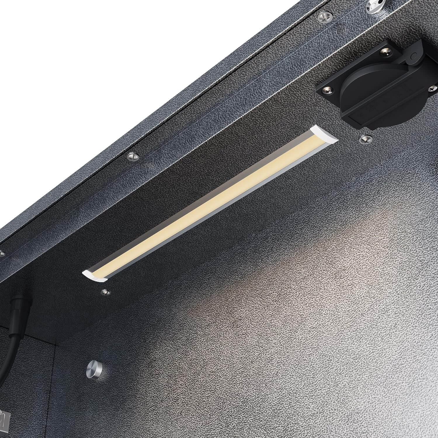 SONNI LED Spiegelschrank mit Kosmetik-Organizer 50x70 cm, Steckdose & 3-fache Vergrößerungsspiegel, 3 Lichtfarben, Dimmbar - Dunkelgrau - Sonni Sanitär GmbH