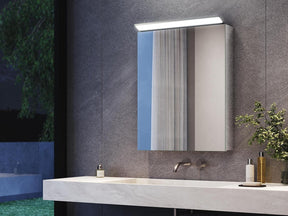 SONNI Spiegelschrank Bad mit Beleuchtung 52 x 65 cm, Edelstahl Medizinschrank IP44 Wasserciht, Spiegelleuchte mit Kaltweißem Licht und Wandschalter für Badezimmer - Sonni Sanitär GmbH
