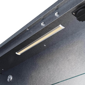 SONNI Spiegelschrank Bad mit Beleuchtung und Make-up Ablage 70x65 cm, Steckdose & 3-fache Vergrößerungsspiegel, 3 Lichtfarben, Dimmbar - Dunkelgrau - Sonni Sanitär GmbH